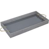 Bandeja Decorativa Para Servir Home&amp;co Retangular Mdf 20x40x4cm Cinza