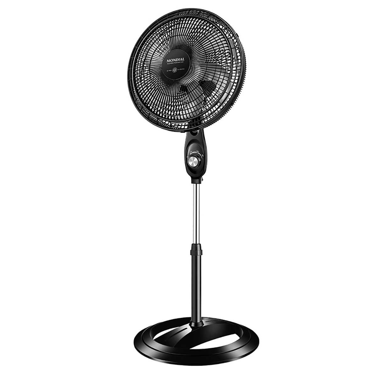 Ventilador de Coluna Mondial Super Power VSP-40C-NB 40cm 6 Pás 3 Velocidades Preto/Prata 220V