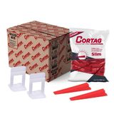 1000 Espaçadores Nivelador 2mm Slim + 100 Cunhas Slim Cortag