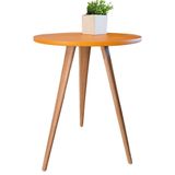 Mesa Lateral De Canto Apoio Redonda Pé Palito Elegance 68 Cm Laranja