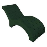 Recamier Divã Espreguiçadeira Para Sala Cliníca Leila Suede Verde