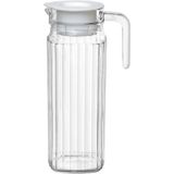 Jarra Água Suco Home&amp;co Tampa Branca Vidro 1,1l 24x8x8cm Transparente