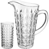 Jogo 7 Peças Jarra/copos Para Refresco Home&amp;co Eco Crystal 1,2l/300ml Transparente