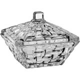 Potiche Quadrado Home&amp;co Com Tampa Vidro 5x7x7cm Transparente Baleiro