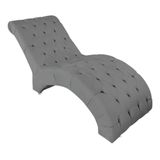 Recamier Divã Espreguiçadeira Sala Cliníca Vitória Suede Cinza