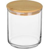 Pote Porta Alimentos Home&amp;co Tampa Bambu Vidro 500ml 10x10x10cm Transparente