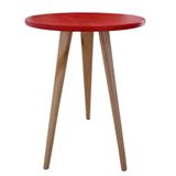 Mesa Lateral De Canto Apoio Redonda Pé Palito Elegance 68 Cm Vermelho