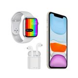 iPhone 11 Branco 4G Apple Vitrine 128GB Dual Sim Tela 6.1 Fone + Relógio