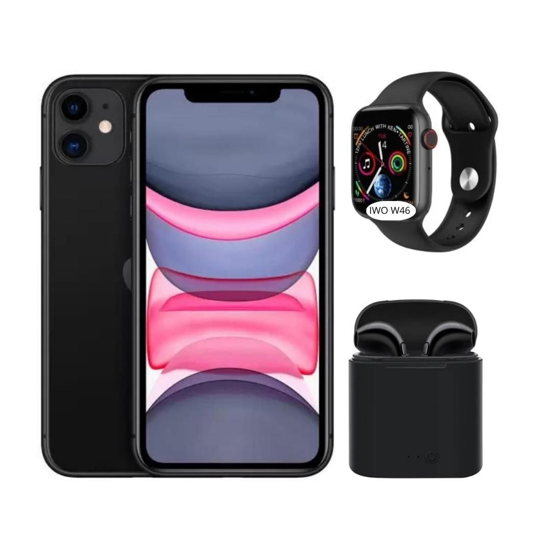 Vitrine Apple Iphone 11 4g Preto Dual Esim 128gb Camera 12mp Com Fone E Relógio