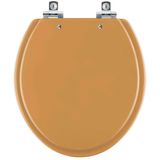 Assento Sanitário Soft Close Convencional Oval Amarelo Terra Para Vaso Celite