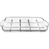 Bandeja Retangular Home&amp;co Vidro 3x38x23cm Transparente Para Servir