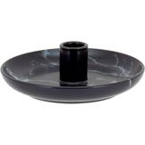 Castiçal Porta Velas Cerâmica 5x15x15cm Preto