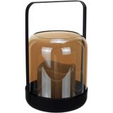 Castiçal Decorativo Porta Vela Home&amp;co Metal 19x12x12cm Âmbar