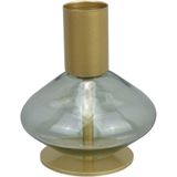 Castiçal Porta Vela Decorativo Home&amp;co Vidro 8x7x7cm Verde