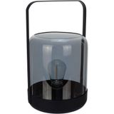 Castiçal Decorativo Porta Vela Home&amp;co Metal 24x15x15cm Fume