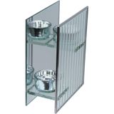 Castiçal Decorativo Enfeite Porta Vela Home&amp;co 2 Velas Vidro 16x13x6cm Transparente