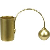 Castiçal Decorativo Enfeite Porta Vela Home&amp;co Metal 6x9x2cm Dourado