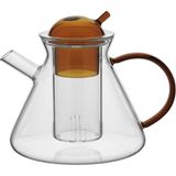 Chaleira Chá Café Com Infusor Borossilicato 500ml 13x13x13cm Transparente