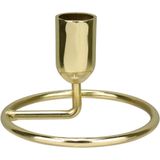 Castiçal Porta Vela Decorativo Home&amp;co Metal 6x10x10cm Dourado