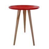 Mesa De Cabeceira Mesa De Apoio Lateral Canto Pé Palito 56 Cm Vermelho