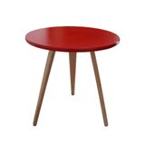 Mesa De Cabeceira Mesa De Apoio Lateral Canto Pé Palito 44 Cm Vermelho