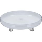 Centro Mesa Decorativo Fruteira Vidro 8x29x29cm Branco