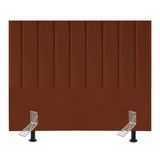 Cabeceira Estofada Cama Solteiro Box 100 Cm Maya Veludo E Frame Terracota