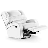 Poltrona Do Papai Reclinável Kalie Glider Giratória Massagem Fh9 Pu Branco - Mpozenato