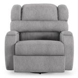 Poltrona Do Papai Reclinável Kalie Glider Giratória Usb Fh9 Linho Cinza - Mpozenato