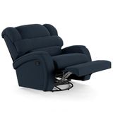 Poltrona Do Papai Reclinável Kalie Glider Giratória Massagem Fh9 Veludo Azul - Mpozenato