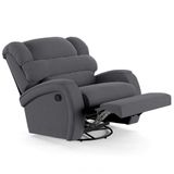 Poltrona Do Papai Reclinável Kalie Glider Giratória Fh9 Veludo Cinza - Mpozenato