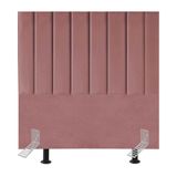 Cabeceira Estofada De Cama Solteiro Box 100 Cm Maya Suede E Frame Rosé