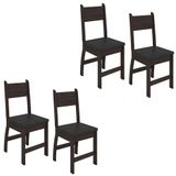 Kit De 4 Cadeiras Milano Com Tecido Em Material Sintetico Amendoa/preto