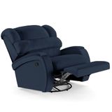 Poltrona Do Papai Reclinável Kalie Glider Giratória Massagem Fh9 Pu Azul - Mpozenato