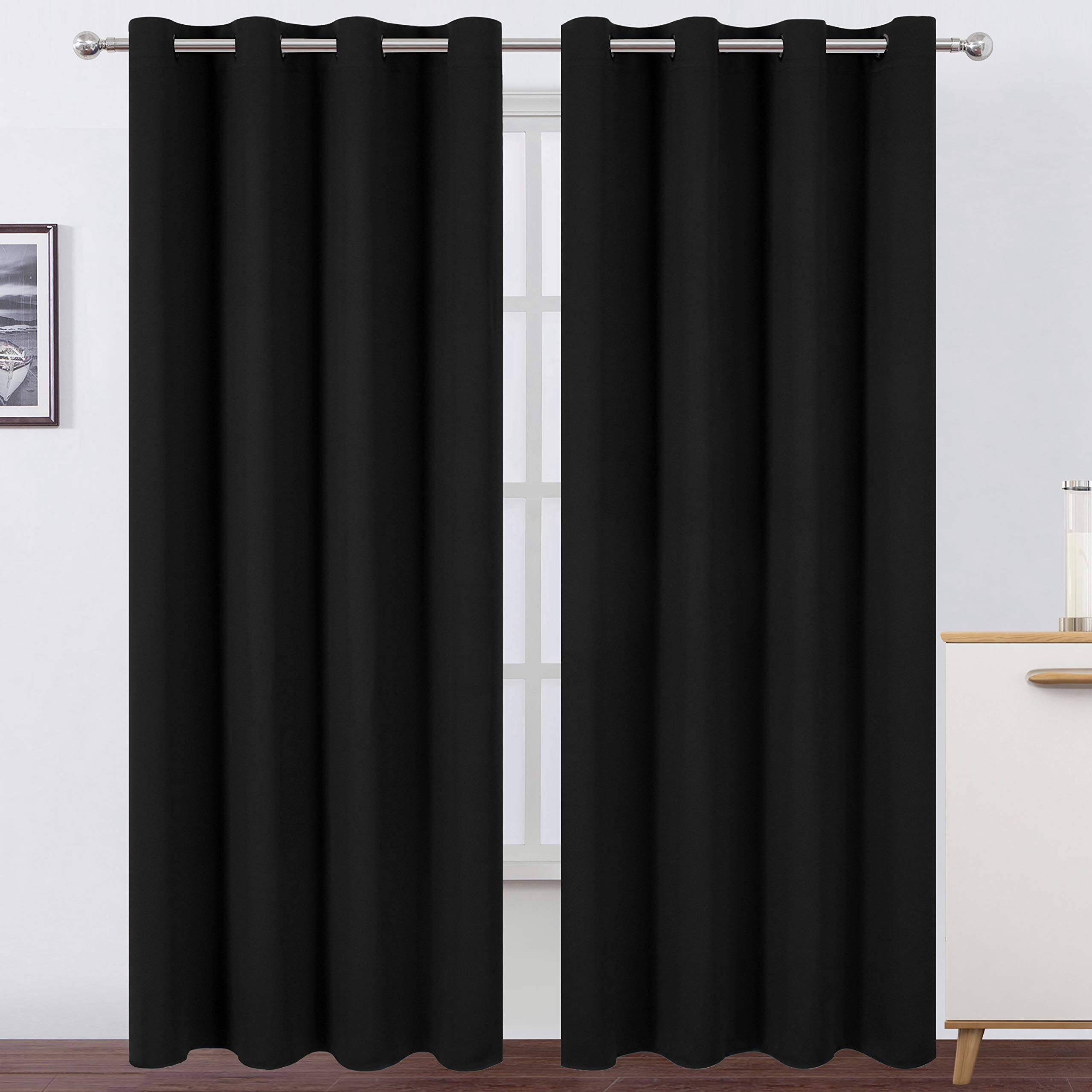 Cortinas Blackout Lemomo Black 132x213cm 2 Painéis De Poliéster