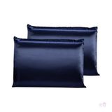 Kit 02 Fronhas De Cetim Antifrizz 50x70 Cabelo Azul Marinho