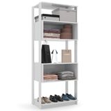 Guarda Roupas Closet Modulado Aberto E Organizador Com 2 Nichos Verona Batrol Branco