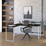 Mesa De Escritório Em L Estilo Industrial 150x150cm Kuadra