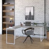 Mesa De Escritório Em L Estilo Industrial 150x150cm Kuadra