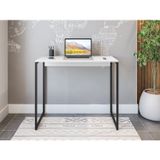 Mesa Para Escritório Iron 90cm Espresso Móveis Branco / Preto