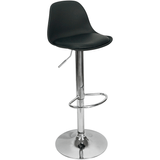 Banqueta Joly Luisa Eames Saarinen Regulável Base Giratória Cromada - Preta