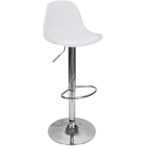 Banqueta Joly Luisa Eames Saarinen Regulável Base Giratória Cromada - Branca