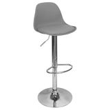 Banqueta Joly Luisa Eames Saarinen Regulável Base Giratória Cromada - Cinza