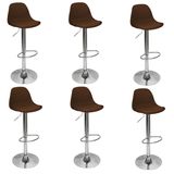 Kit 6 Banquetas Joly Luisa Eames Saarinen Base Giratória Cromada - Cafe