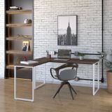 Mesa De Escritório Em L Estilo Industrial 150x150cm Kuadra