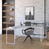 Mesa De Escritório Em L Estilo Industrial 150x150cm Kuadra