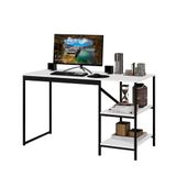 Mesa De Escritório Industrial 2 Prateleiras 130 Cm Aço Preto Branco Slim Art Panta