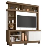 Estante Home Theater Mali Carvalho Oak/off White Para Tv Até 50 - Móveis Leão