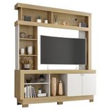 Estante Home Theater Mali Nature/off White Para Tv Até 50 - Móveis Leão