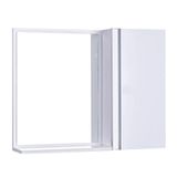 Espelho Para Banheiro Com Armário Branco Barra Vertical